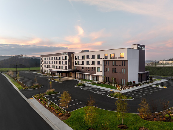 Courtyard by Marriott - Aerial Front Exterior Shot