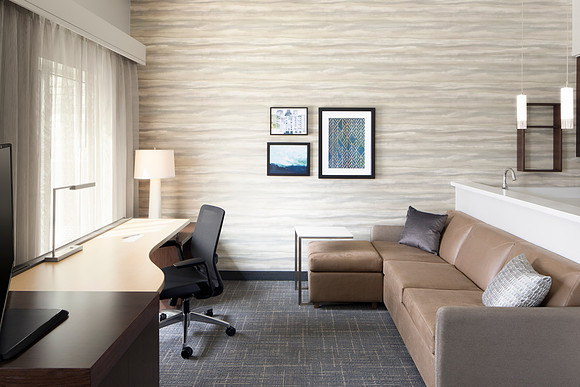 Residence Inn Wheeling/St. Clairsville, OH - Living Room and Desk Area